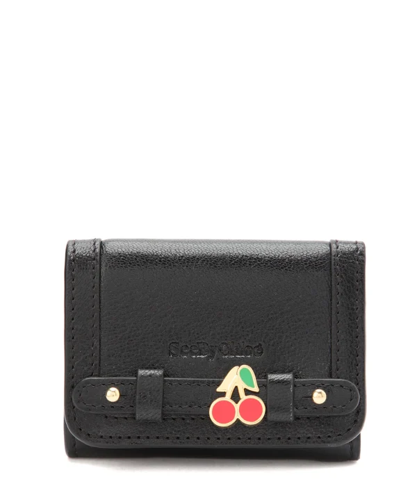 Authenticité garantie SEE BY CHLOE Porte-monnaie Compact My SBC Cuir Noir 1