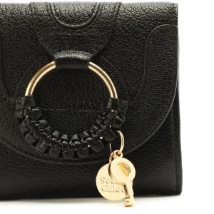 SEE BY CHLOE Portefeuille Hana Compact Cuir Grainé Noir qualité supérieure 12