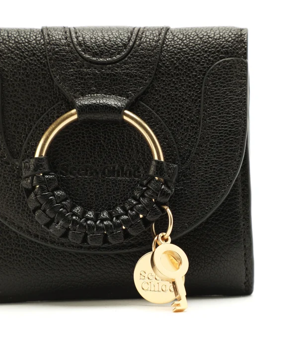 SEE BY CHLOE Portefeuille Hana Compact Cuir Grainé Noir qualité supérieure 5