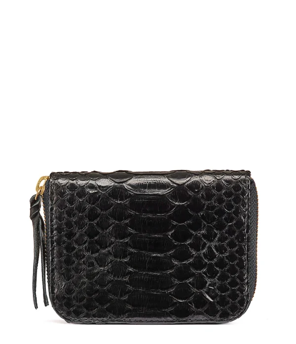 grande promotion CLARIS VIROT Porte-monnaie Mini Bob Python Noir 1