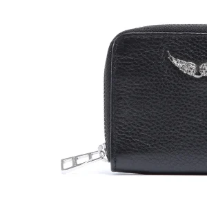 magasin pour ZADIG & VOLTAIRE Porte-monnaie ZV Mini Cuir Grainé Noir 12