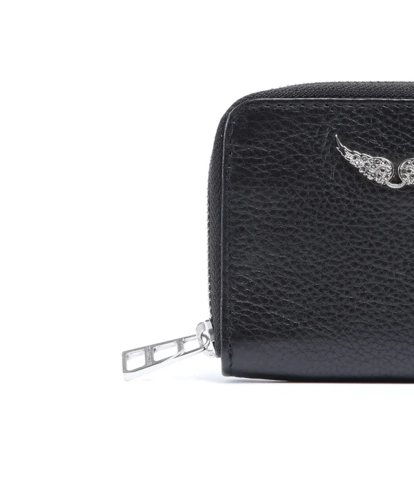 magasin pour ZADIG & VOLTAIRE Porte-monnaie ZV Mini Cuir Grainé Noir 5