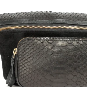 CLARIS VIROT Sac Banane Roméo Python Noir dernières 15