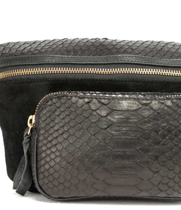 CLARIS VIROT Sac Banane Roméo Python Noir dernières 5