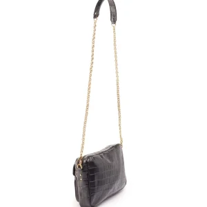 SOLDES TOUT À Sac Big Charly Cuir Embossé Croco Noir, Collaboration Lulli X Claris Virot 10