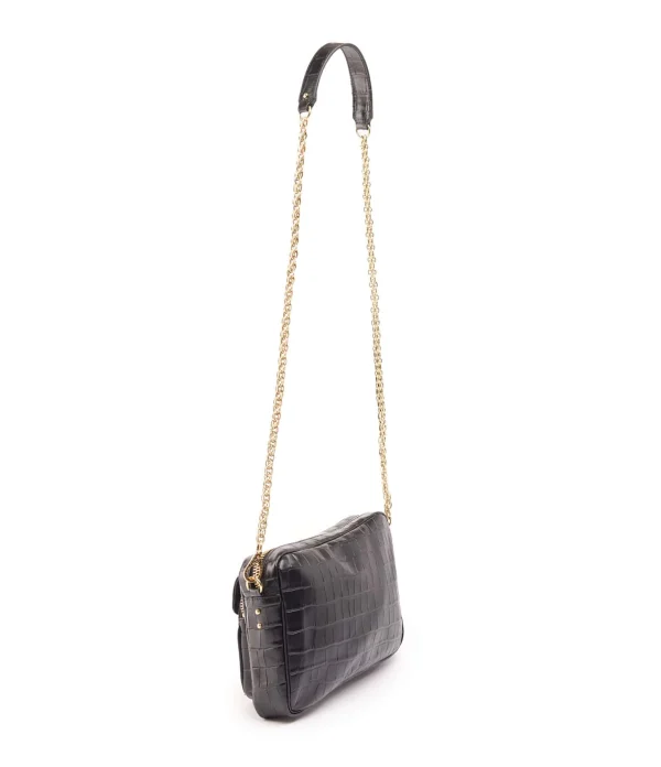 SOLDES TOUT À Sac Big Charly Cuir Embossé Croco Noir, Collaboration Lulli X Claris Virot 3