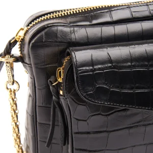 SOLDES TOUT À Sac Big Charly Cuir Embossé Croco Noir, Collaboration Lulli X Claris Virot 12