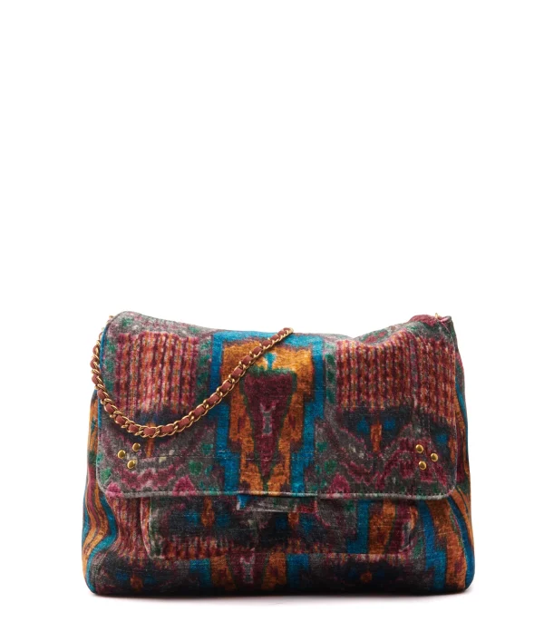 en ligne JEROME DREYFUSS Sac Lulu M Velours Imprimé Ikat, Capsule Velours 1