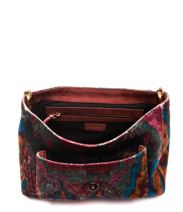 en ligne JEROME DREYFUSS Sac Lulu M Velours Imprimé Ikat, Capsule Velours 4