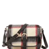 luxe soldes VANESSA BRUNO Sac Besace PM Carreaux Écru Noir 20