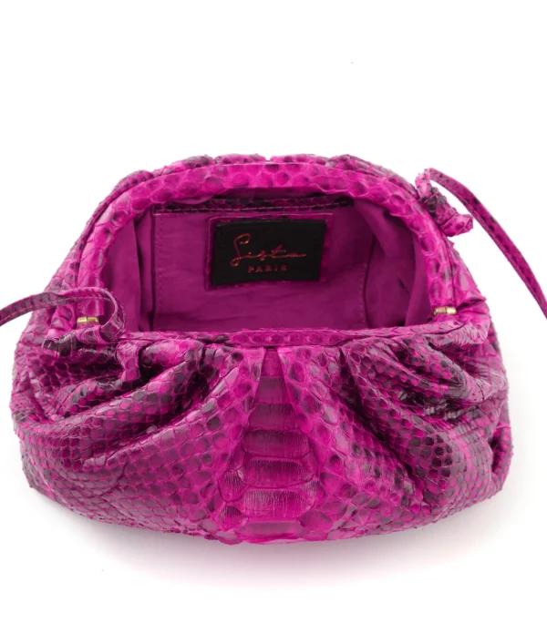 SISTA PARIS Sac Baby Uniq Cuir Souple Python Pink Devil guranteed de qualité 4