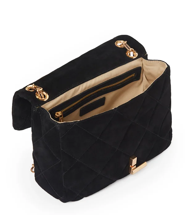 boutique VANESSA BRUNO Sac Moon MM Cuir Suédé Noir 5