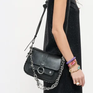 REMISE Sac Kate Cuir Noir, Collaboration Zadig & Voltaire X Kate Moss 23