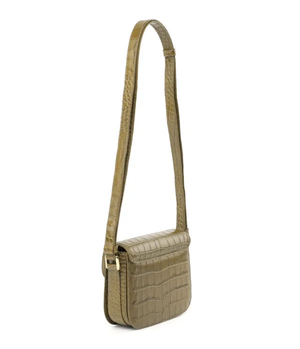 A.P.C. Sac Grace Mini Cuir Embossé Croco Olive garantis authentique 3