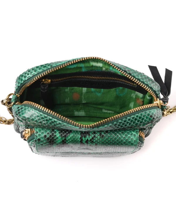 marque pas cher CLARIS VIROT Sac Charly Python Menthe 4