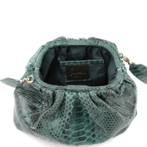 online boutique SISTA PARIS Sac Big Uniq Cuir Souple Python Vert 13