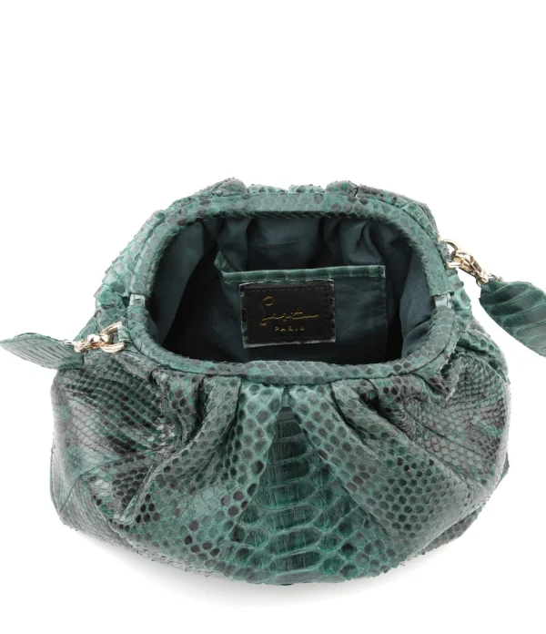 online boutique SISTA PARIS Sac Big Uniq Cuir Souple Python Vert 4