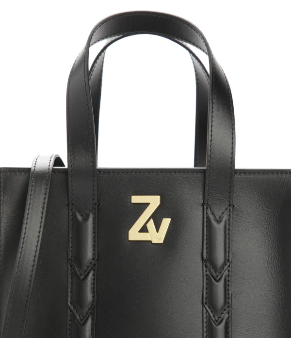 boutiqued pas cher ZADIG & VOLTAIRE Sac ZV Initiale Le Small Cuir Noir 5