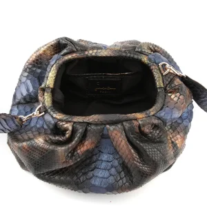 prix de gros SISTA PARIS Sac Big Uniq Cuir Souple Python Butterfly Blue 11