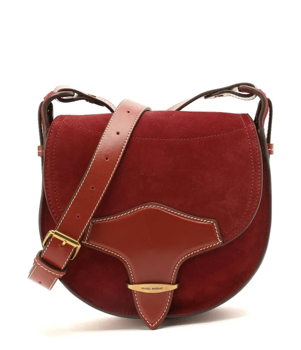 ISABEL MARANT Sac Botsy Cuir Suédé Rouge Foncé Retour gratuit en magasin. 1