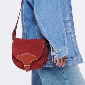 ISABEL MARANT Sac Botsy Cuir Suédé Rouge Foncé Retour gratuit en magasin. 16