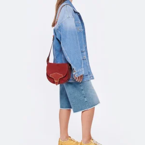 ISABEL MARANT Sac Botsy Cuir Suédé Rouge Foncé Retour gratuit en magasin. 18