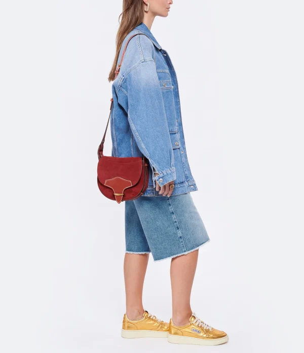 ISABEL MARANT Sac Botsy Cuir Suédé Rouge Foncé Retour gratuit en magasin. 7