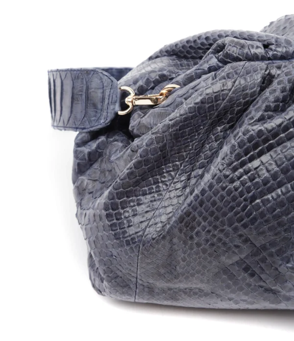 mode SISTA PARIS Sac Big Uniq Cuir Souple Python Navy 5