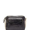 Vente Sac Charly Cuir Embossé Croco Noir, Collaboration Lulli X Claris Virot 23