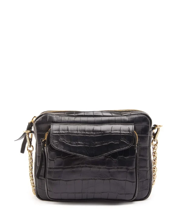 Vente Sac Charly Cuir Embossé Croco Noir, Collaboration Lulli X Claris Virot 1