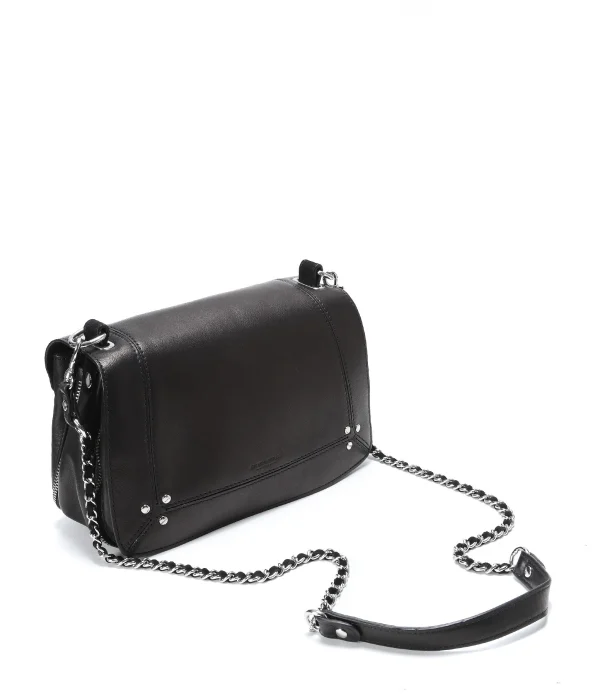 JEROME DREYFUSS Sac Bobi Cuir Noir Silver pas cher 3