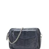 boutique pas cher CLARIS VIROT Sac Charly Python Navy Argenté 20