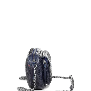 boutique pas cher CLARIS VIROT Sac Charly Python Navy Argenté 10