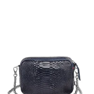 boutique pas cher CLARIS VIROT Sac Charly Python Navy Argenté 12