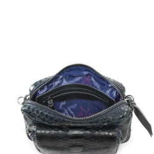 boutique pas cher CLARIS VIROT Sac Charly Python Navy Argenté 14