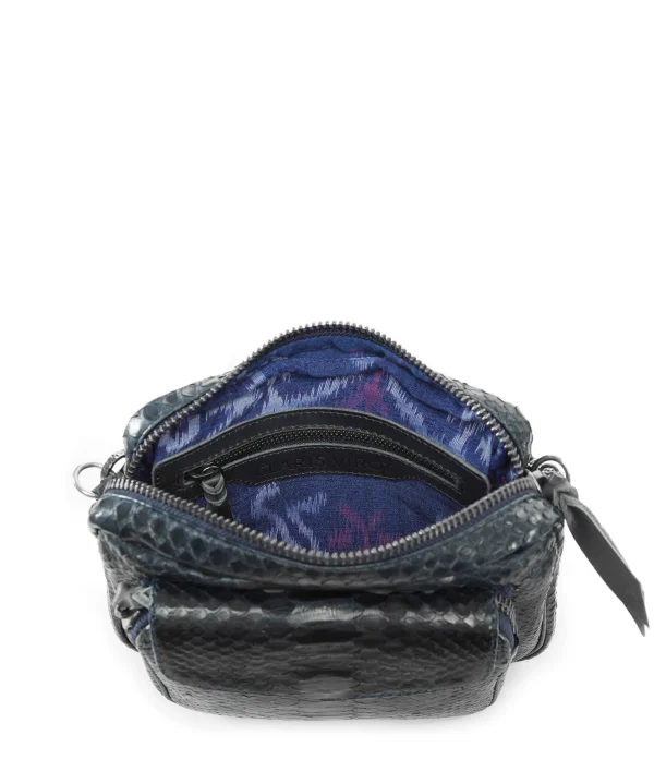 boutique pas cher CLARIS VIROT Sac Charly Python Navy Argenté 5