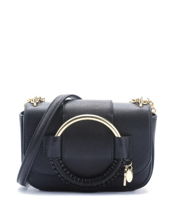 shopping pas cher SEE BY CHLOE Sac Chaîne Hana Cuir Grainé Noir 1