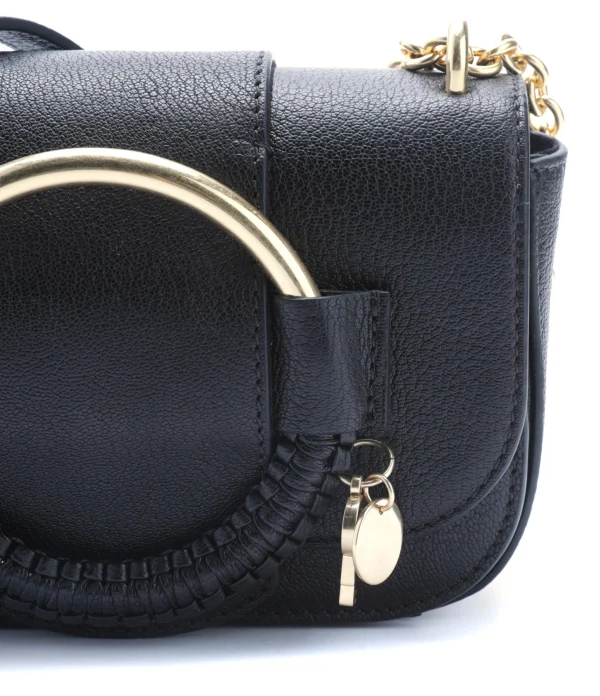 shopping pas cher SEE BY CHLOE Sac Chaîne Hana Cuir Grainé Noir 4