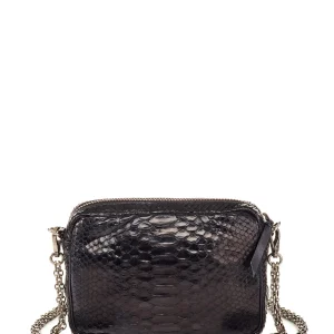 CLARIS VIROT Sac Charly Python Noir Suédé prix pas cher 12