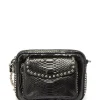 Réductions CLARIS VIROT Sac Charly Python Clous Noir 22