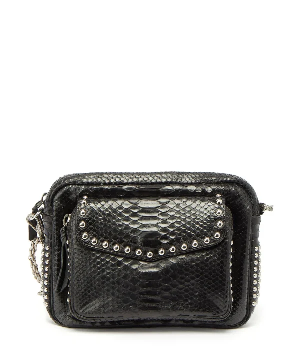 Réductions CLARIS VIROT Sac Charly Python Clous Noir 1