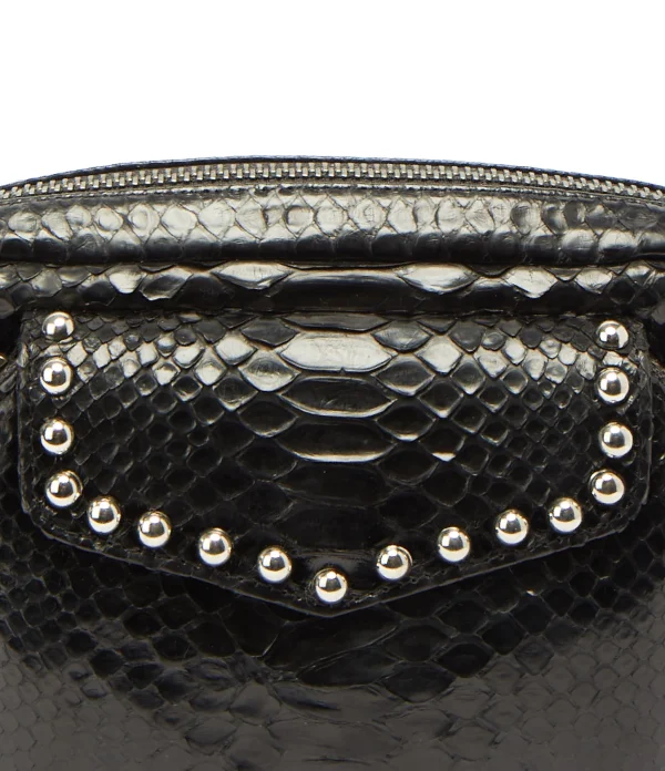 Réductions CLARIS VIROT Sac Charly Python Clous Noir 5