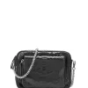 CLARIS VIROT Sac Charly Python Noir Chaîne Argenté Nouveau 17