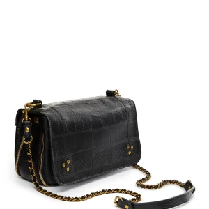 beauté JEROME DREYFUSS Sac Bobi Cuir Croco Noir 13