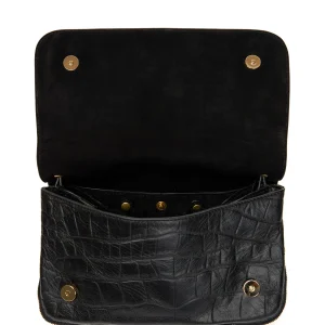 beauté JEROME DREYFUSS Sac Bobi Cuir Croco Noir 15