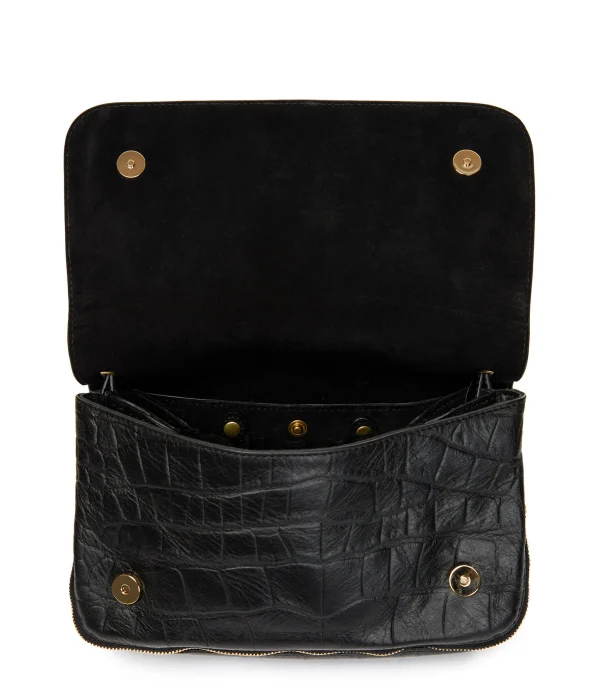 beauté JEROME DREYFUSS Sac Bobi Cuir Croco Noir 5