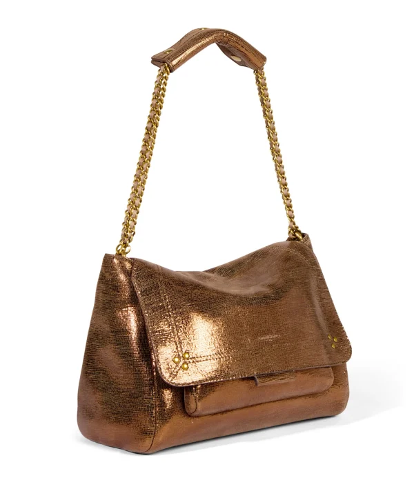 soldes pas cher JEROME DREYFUSS Sac Lulu L Cuir Lamé Bronze 4