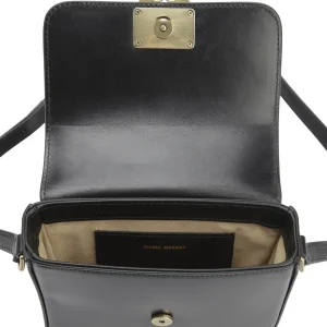 ISABEL MARANT Sac Mini Elda Bandoulière Cuir Noir Doré boutique pas cher 12