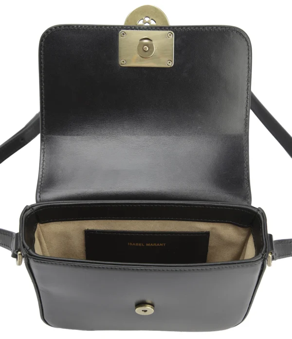 ISABEL MARANT Sac Mini Elda Bandoulière Cuir Noir Doré boutique pas cher 4