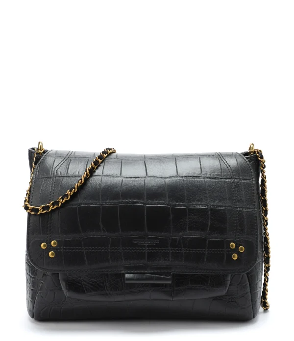 mode JEROME DREYFUSS Sac Lulu L Cuir Croco Noir 1